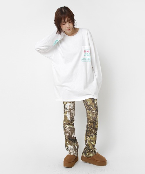 RNA(アールエヌエー)の「M2558 PINKMOTEL 新世界ポケロンT(Tシャツ/カットソー・レディース・ネイビー/ホワイト・MEDIUM)」の9枚目の写真