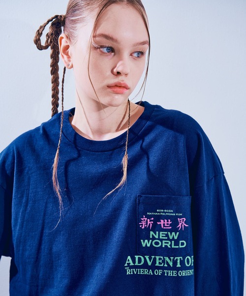 RNA(アールエヌエー)の「M2558 PINKMOTEL 新世界ポケロンT(Tシャツ/カットソー・レディース・ネイビー/ホワイト・MEDIUM)」の13枚目の写真