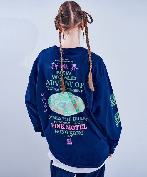 RNA(アールエヌエー)の「M2558 PINKMOTEL 新世界ポケロンT(Tシャツ/カットソー・レディース・ネイビー/ホワイト・MEDIUM)」の14枚目の写真