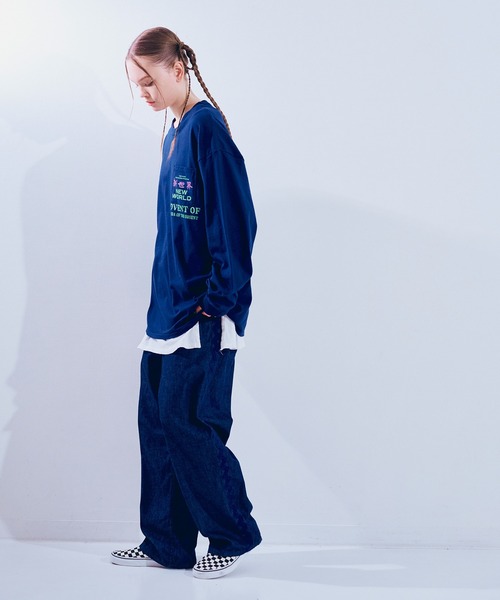 RNA(アールエヌエー)の「M2558 PINKMOTEL 新世界ポケロンT(Tシャツ/カットソー・レディース・ネイビー/ホワイト・MEDIUM)」の19枚目の写真