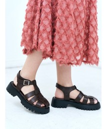 Realta（レアルタ）の「Realta(レアルタ)4cm厚底トラックソールグルカサンダル（サンダル）」