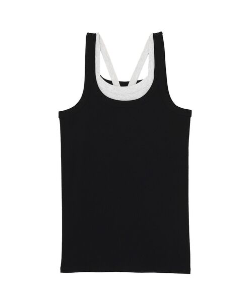 AMERICAN HOLIC（アメリカンホリック）の「【2点セット】レイヤードデザインタンクトップ（タンクトップ・レディース・カーキ/ブラック/ブラウン・L/M）」の14枚目の写真