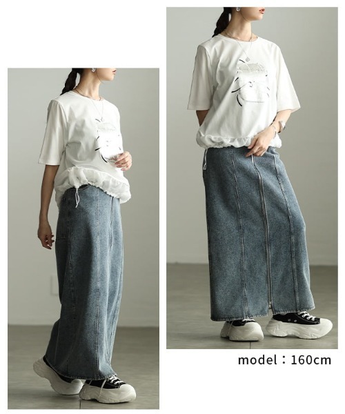Sawa a la mode(サワアラモード)の「箔プリントデザインTシャツ(Tシャツ/カットソー・レディース・オフホワイト/チャコールグレー/ブラック・FREE)」の12枚目の写真