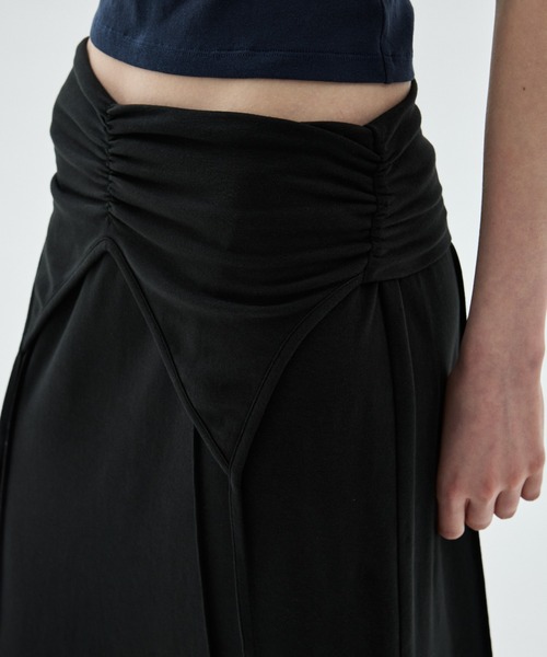 Mardi Mercredi(マルディメクルディ)の「MAXI SKIRT FOLDOVER WAIST / マキシスカート フォールドオーバー ウエスト(スカート・レディース・ブラック/チャコールグレー・FREE)」の11枚目の写真