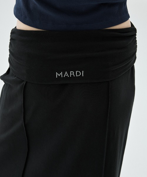 Mardi Mercredi(マルディメクルディ)の「MAXI SKIRT FOLDOVER WAIST / マキシスカート フォールドオーバー ウエスト(スカート・レディース・ブラック/チャコールグレー・FREE)」の12枚目の写真