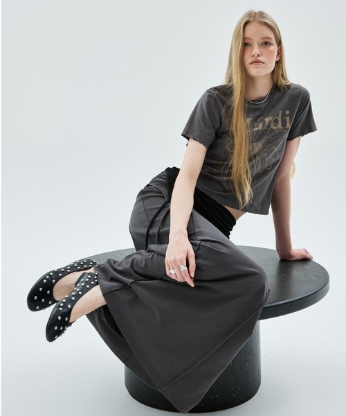 Mardi Mercredi(マルディメクルディ)の「MAXI SKIRT FOLDOVER WAIST / マキシスカート フォールドオーバー ウエスト(スカート・レディース・ブラック/チャコールグレー・FREE)」の14枚目の写真