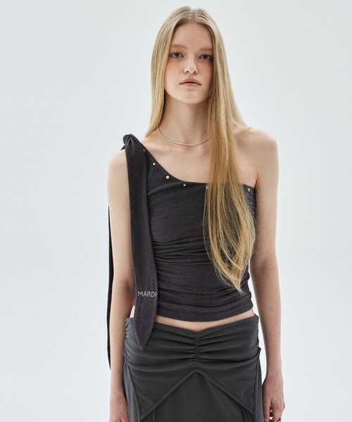 Mardi Mercredi(マルディメクルディ)の「MAXI SKIRT FOLDOVER WAIST / マキシスカート フォールドオーバー ウエスト(スカート・レディース・ブラック/チャコールグレー・FREE)」の17枚目の写真