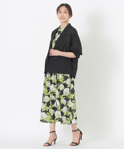 S.ESSENTIALS(エスエッセンシャルズ)の「【HAIBARA】プリントワンピース(ワンピース・レディース・ブラック・38)」の3枚目の写真