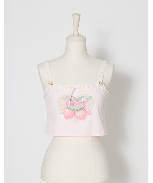Fiorforte（フィオルフォルテ）の「strawberry camisole（キャミソール・レディース・ホワイト/ピンク・FREE）」の12枚目の写真