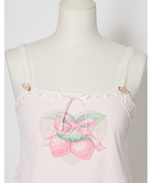 Fiorforte（フィオルフォルテ）の「strawberry camisole（キャミソール・レディース・ホワイト/ピンク・FREE）」の15枚目の写真
