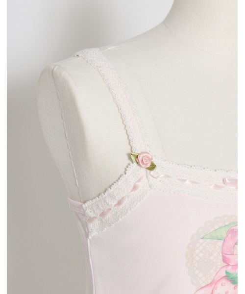 Fiorforte（フィオルフォルテ）の「strawberry camisole（キャミソール・レディース・ホワイト/ピンク・FREE）」の16枚目の写真