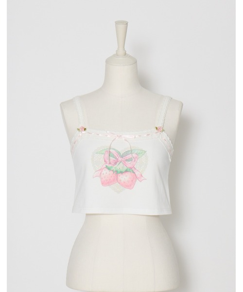 Fiorforte（フィオルフォルテ）の「strawberry camisole（キャミソール・レディース・ホワイト/ピンク・FREE）」の20枚目の写真