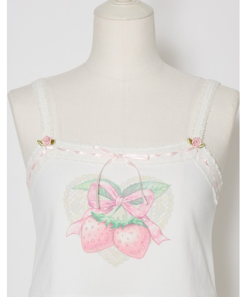 Fiorforte（フィオルフォルテ）の「strawberry camisole（キャミソール・レディース・ホワイト/ピンク・FREE）」の21枚目の写真