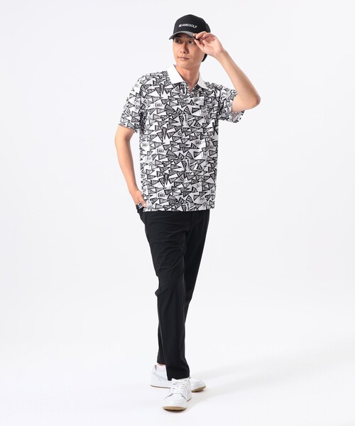 BEAMS GOLF(ビームスゴルフ)の「〈MEN〉ORANGE LABEL / フラッグ総柄 ポロシャツ(ポロシャツ・メンズ・ホワイト/その他・M/L/XL/S)」の4枚目の写真