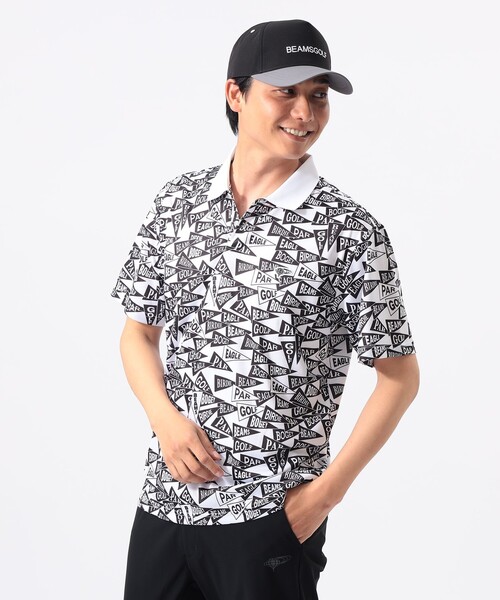 BEAMS GOLF(ビームスゴルフ)の「〈MEN〉ORANGE LABEL / フラッグ総柄 ポロシャツ(ポロシャツ・メンズ・ホワイト/その他・M/L/XL/S)」の5枚目の写真
