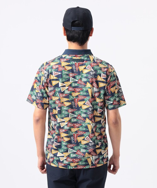 BEAMS GOLF(ビームスゴルフ)の「〈MEN〉ORANGE LABEL / フラッグ総柄 ポロシャツ(ポロシャツ・メンズ・ホワイト/その他・M/L/XL/S)」の9枚目の写真