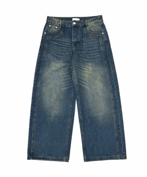 Chikashitsu +(チカシツプラス)の「【Chikashitsu +】double slub wide denim pants / 【チカシツプラス】ダブルスラブワイドデニムパンツ(デニムパンツ・メンズ・ブルー・M/L/S)」の8枚目の写真