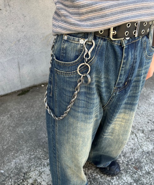 Chikashitsu +(チカシツプラス)の「【Chikashitsu +】double slub wide denim pants / 【チカシツプラス】ダブルスラブワイドデニムパンツ(デニムパンツ・メンズ・ブルー・M/L/S)」の15枚目の写真