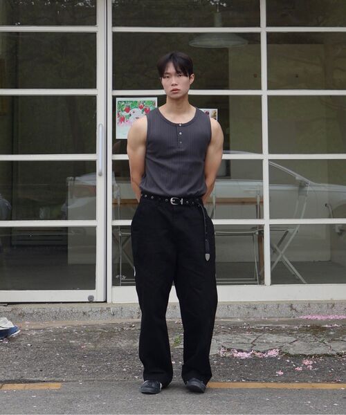 JUAN HOMME（ジュアンオム）の「リファインドヘンリーネックスリーブレス（チャコール）（Tシャツ/カットソー・メンズ・その他・MEDIUM/LARGE）」の9枚目の写真