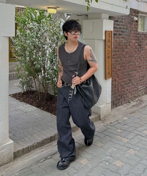 JUAN HOMME（ジュアンオム）の「リファインドヘンリーネックスリーブレス（チャコール）（Tシャツ/カットソー・メンズ・その他・MEDIUM/LARGE）」の10枚目の写真
