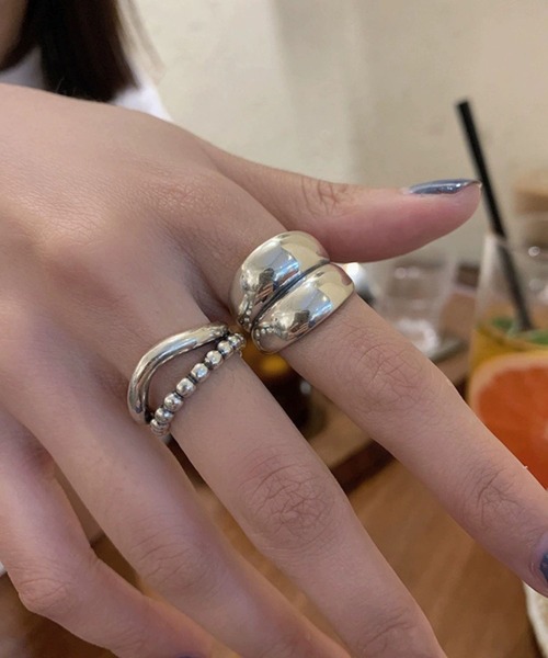almo(アルモ)の「【456856】インパクトニュアンスリング2点セット(RO)(リング・レディース・シルバー系1/シルバー系2・FREE)」の6枚目の写真