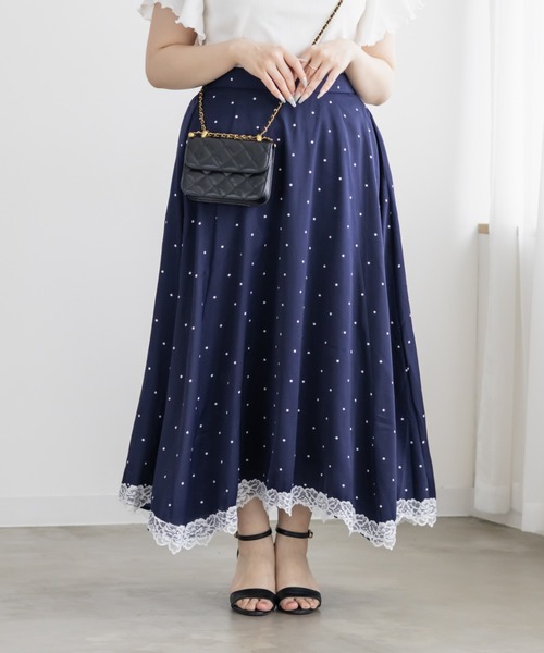 CLETTE(クレット)の「CLETTEオリジナルレース使いドットスカート(スカート・レディース・オフホワイト/ブラック/ネイビー・4L/3L/LL)」の10枚目の写真