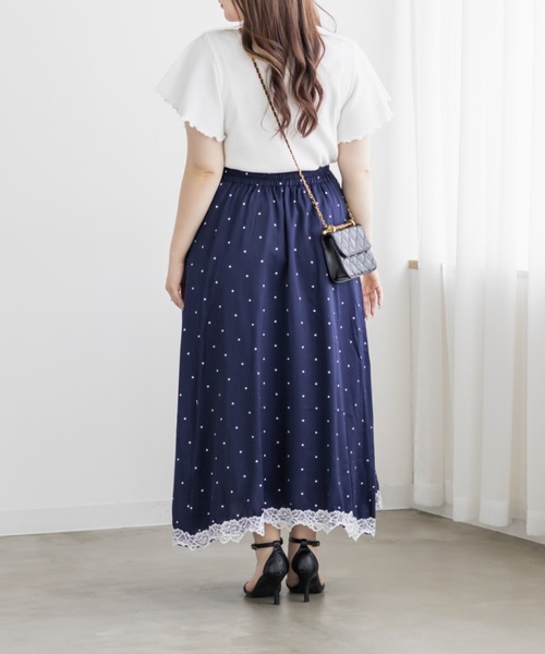 CLETTE(クレット)の「CLETTEオリジナルレース使いドットスカート(スカート・レディース・オフホワイト/ブラック/ネイビー・4L/3L/LL)」の13枚目の写真