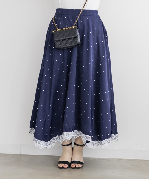 CLETTE(クレット)の「CLETTEオリジナルレース使いドットスカート(スカート・レディース・オフホワイト/ブラック/ネイビー・4L/3L/LL)」の14枚目の写真