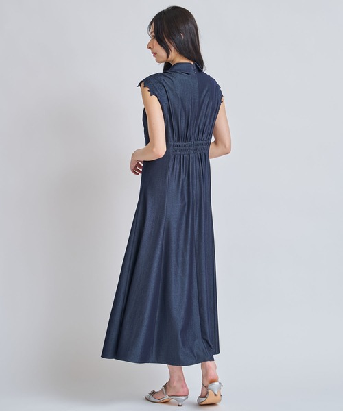NOELA(ノエラ)の「ノースリ刺繍ワンピース(ワンピース・レディース・オフホワイト/ダークインディゴブルー・M/S)」の16枚目の写真