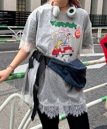 w closet | 【Am企画】花柄レースビッグT(Tシャツ/カットソー)