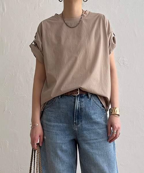 LBC(エルビーシー)の「【セットアップ対応】冷感ナイロンドロストプルオーバー(Tシャツ/カットソー・レディース・ブラック/カーキ/ベージュ・M/L)」の7枚目の写真