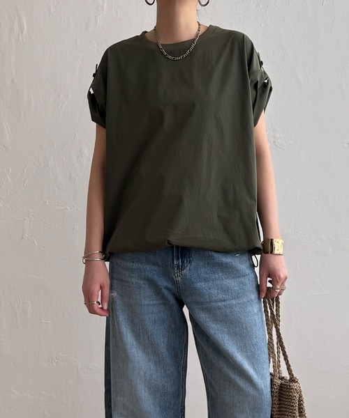 LBC(エルビーシー)の「【セットアップ対応】冷感ナイロンドロストプルオーバー(Tシャツ/カットソー・レディース・ブラック/カーキ/ベージュ・M/L)」の8枚目の写真