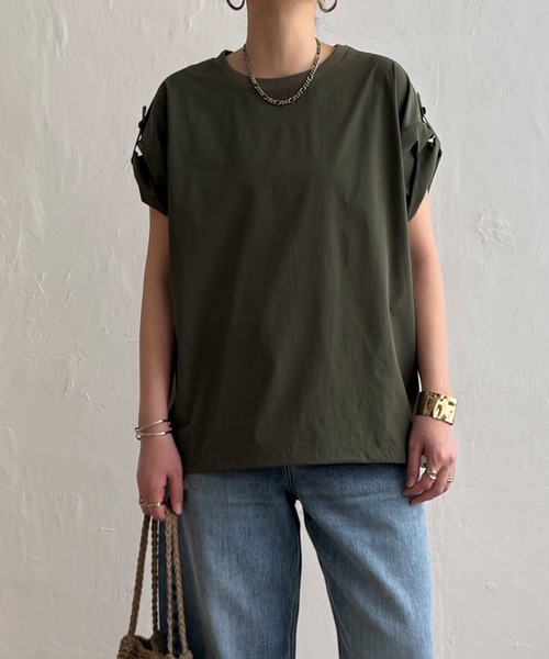LBC(エルビーシー)の「【セットアップ対応】冷感ナイロンドロストプルオーバー(Tシャツ/カットソー・レディース・ブラック/カーキ/ベージュ・M/L)」の13枚目の写真