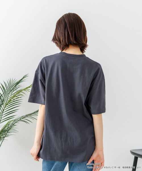 JEANS MATE(ジーンズメイト)の「【ねないこだれだ】【コットン100%のしっかりした生地 ドロップショルダー】オリジナルデザイン 刺繍Tシャツ せなけいこ 絵本 コラボ キャラクター 半袖 ユニセックス おばけ グッズ かわいい(Tシャツ/カットソー・メンズ・ブラック系その他/ブルー系その他/ブラック系その他2/ブルー系その他2・SMALL/MEDIUM/LARGE)」の15枚目の写真