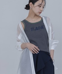 Eimee Law | PLACE刺繍 ヘンリーネックテレコタンク(タンクトップ)