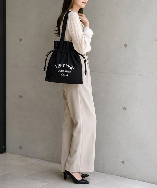 NOLITA LABORATORY(ノリータラボラトリー)の「【 NOLITA / ノリータ 】2WAY 巾着キャンバストートバッグ A4収納可能 肩掛け 通勤 通学 マザーズバッグ サブバッグ(ショルダーバッグ・レディース・ブラック・FREE)」の8枚目の写真