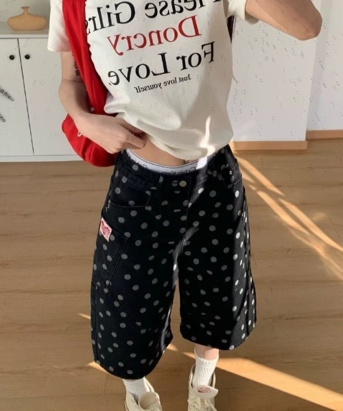 Ritzy（リッツィー）の「ドット柄 デニム 7 分ワイドパンツ（その他パンツ・レディース・ブラック・M/S）」の12枚目の写真
