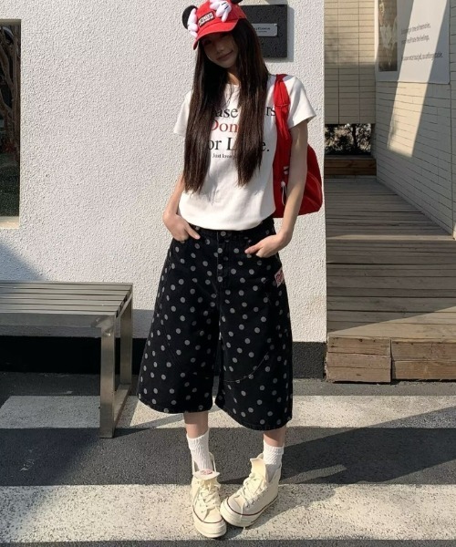 Ritzy（リッツィー）の「ドット柄 デニム 7 分ワイドパンツ（その他パンツ・レディース・ブラック・M/S）」の9枚目の写真