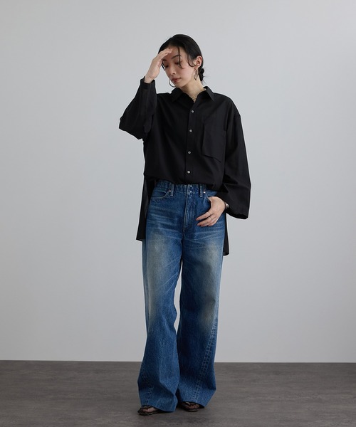 SALON adam et rope'(サロン アダム エ ロペ)の「シアーコットンオーバーシャツ(シャツ/ブラウス・レディース・ブラック/ピンク系その他/キナリ・FREE)」の22枚目の写真
