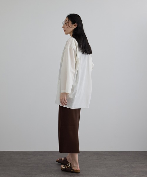 SALON adam et rope'(サロン アダム エ ロペ)の「シアーコットンオーバーシャツ(シャツ/ブラウス・レディース・ブラック/ピンク系その他/キナリ・FREE)」の20枚目の写真