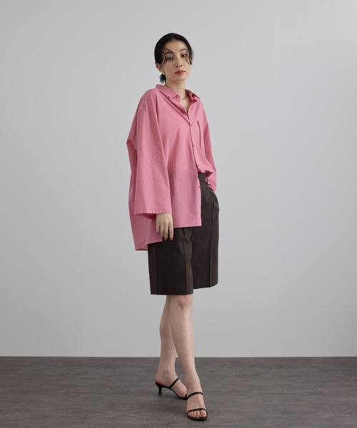 SALON adam et rope'(サロン アダム エ ロペ)の「シアーコットンオーバーシャツ(シャツ/ブラウス・レディース・ブラック/ピンク系その他/キナリ・FREE)」の19枚目の写真