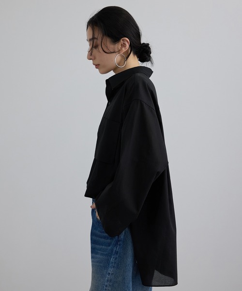 SALON adam et rope'(サロン アダム エ ロペ)の「シアーコットンオーバーシャツ(シャツ/ブラウス・レディース・ブラック/ピンク系その他/キナリ・FREE)」の18枚目の写真