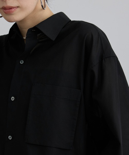 SALON adam et rope'(サロン アダム エ ロペ)の「シアーコットンオーバーシャツ(シャツ/ブラウス・レディース・ブラック/ピンク系その他/キナリ・FREE)」の17枚目の写真