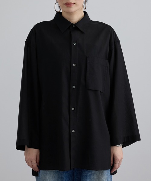 SALON adam et rope'(サロン アダム エ ロペ)の「シアーコットンオーバーシャツ(シャツ/ブラウス・レディース・ブラック/ピンク系その他/キナリ・FREE)」の13枚目の写真