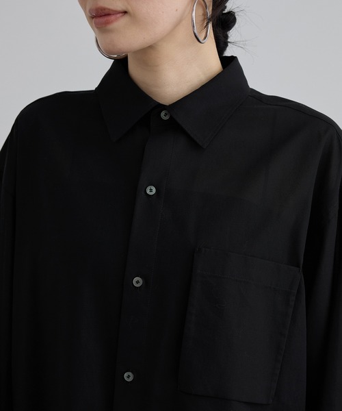 SALON adam et rope'(サロン アダム エ ロペ)の「シアーコットンオーバーシャツ(シャツ/ブラウス・レディース・ブラック/ピンク系その他/キナリ・FREE)」の10枚目の写真