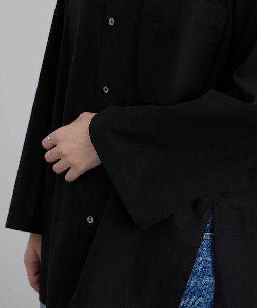 SALON adam et rope'(サロン アダム エ ロペ)の「シアーコットンオーバーシャツ(シャツ/ブラウス・レディース・ブラック/ピンク系その他/キナリ・FREE)」の9枚目の写真