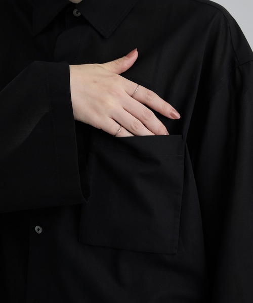 SALON adam et rope'(サロン アダム エ ロペ)の「シアーコットンオーバーシャツ(シャツ/ブラウス・レディース・ブラック/ピンク系その他/キナリ・FREE)」の7枚目の写真