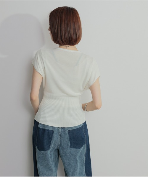 OandI（オーアンドアイ）の「ウエストリブニットカーディガン（カーディガン/ボレロ・レディース・ホワイト/ブラック/ブラウン・FREE）」の22枚目の写真