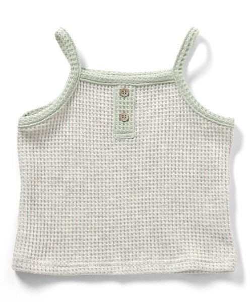 BREEZE（ブリーズ）の「ワッフルキャミ_セットアップ可（キャミソール・キッズ・サックスブルー/アイボリー/ピンク・80/110/100/90/140/130/120）」の2枚目の写真