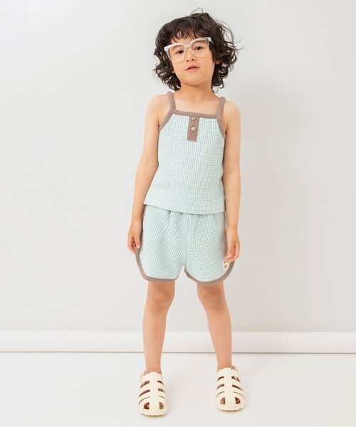 BREEZE（ブリーズ）の「ワッフルキャミ_セットアップ可（キャミソール・キッズ・サックスブルー/アイボリー/ピンク・80/110/100/90/140/130/120）」の6枚目の写真